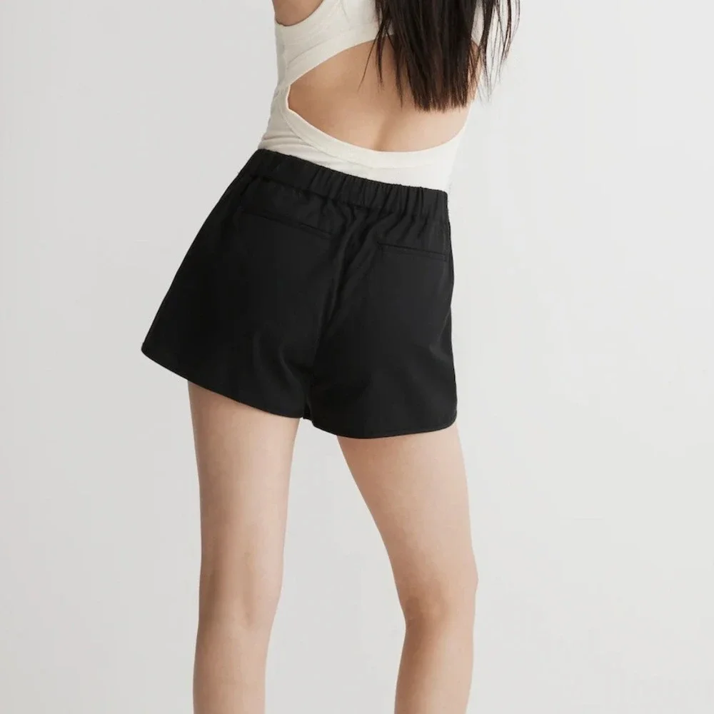 Madewell‎ | Cotton Viscose Pull-On Casual Lounge Shorts in Almost Black